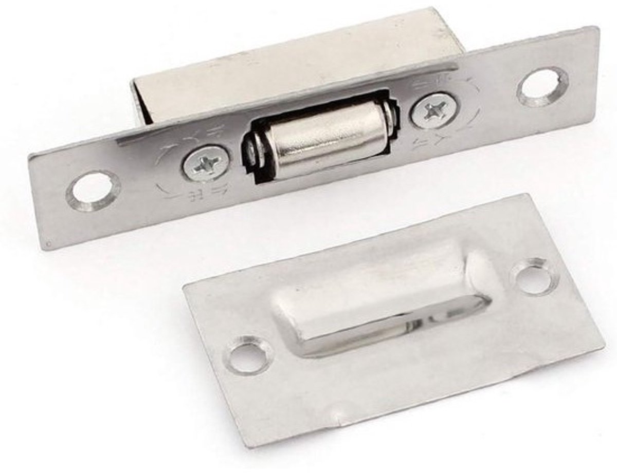 Kastdeur Ball Catch - Roller Sluiting - Kasten Sluiten - Roestvrij Staal - 9x2 cm - Zilverkleur