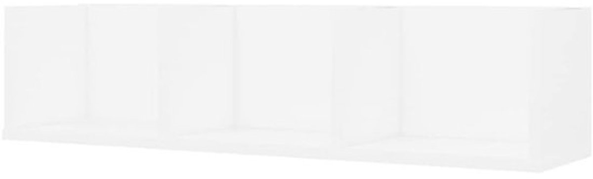 Wandrek - Opbergrek - Cd's Organiseren - Drie Open Vakken - 75 cm - Wit