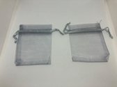 Organza Zakje - 7 x 9 cm - Cadeauzakjes - Kado Zakjes - Geschenkzakje - Juwelenzakje - Sieradenzakje - Zilver