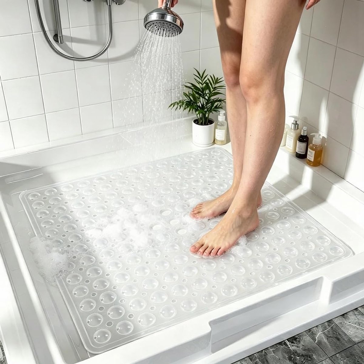 Douchemat 53x53 cm - 169 Zuignappen - BPA-vrij - Schimmelwerend