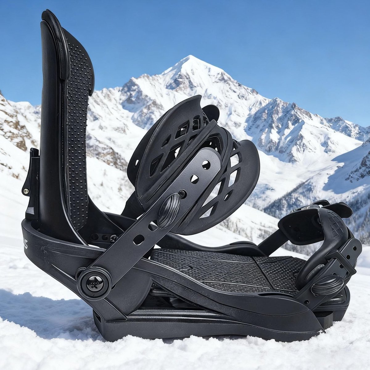 Ultra lichte snowboardbinding voor mannen en vrouwen, all-mountain en freestyle, met snelle straploze instap en responsieve teenratel