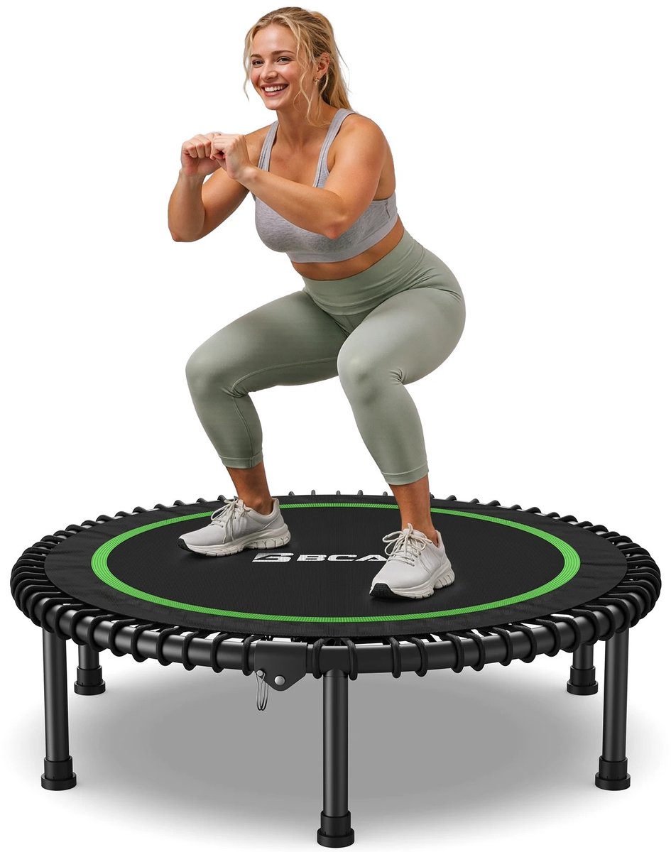 Veya Fitness trampoline - Fitness trampoline - zwart - 102 cm - Opvouwbaar - Bungeekoorden voor zachte landing - tot 240kg