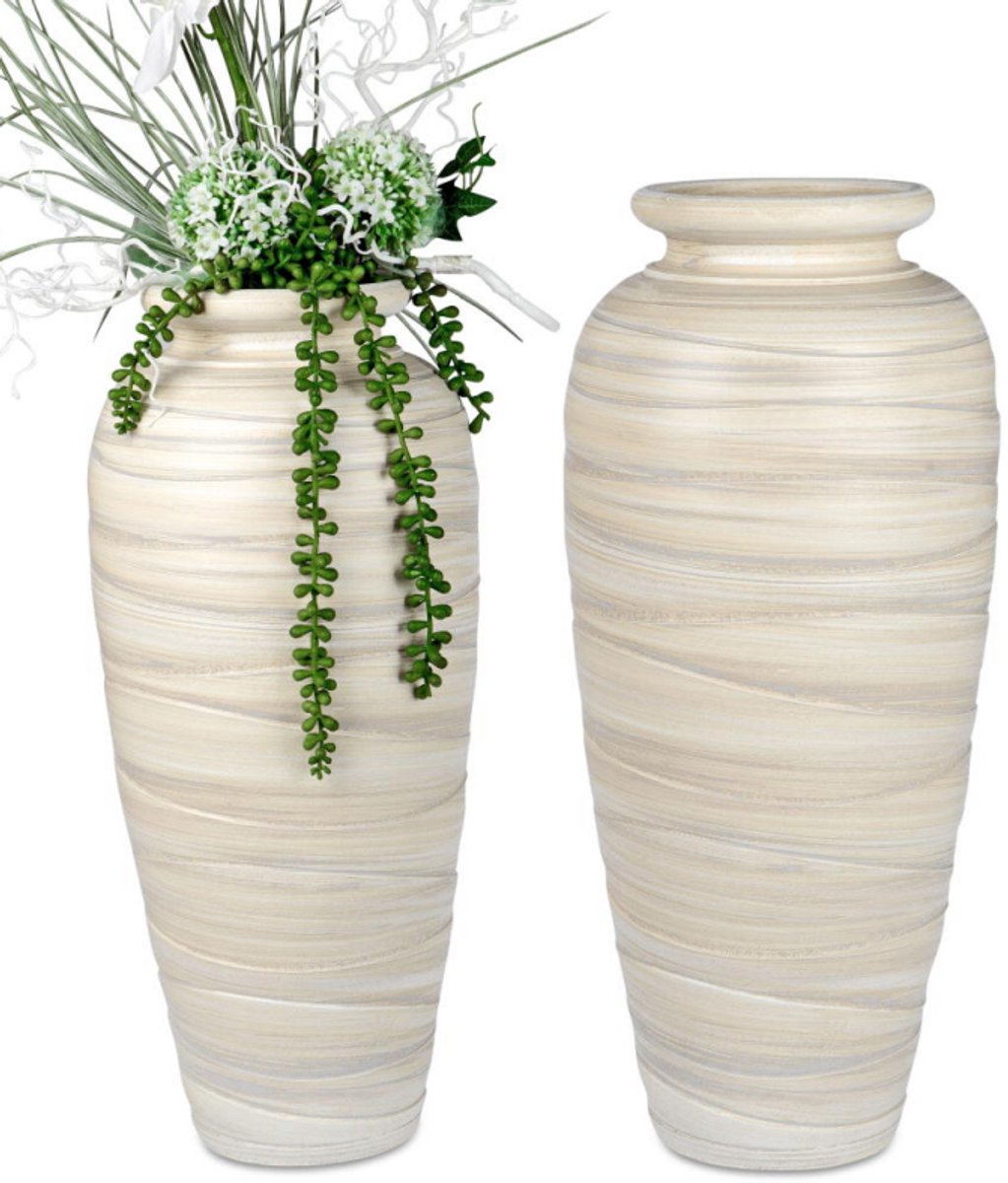 vaas-groot 60 cm-creme- lichte aardetinten-rustiek-zwaar keramiek- ronde textuur-722027