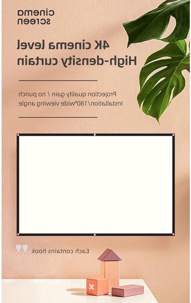 Projector Scherm - Projectiescherm Buiten - Film Kijken - Kreukvrij Polyester - 16:9 - Wit