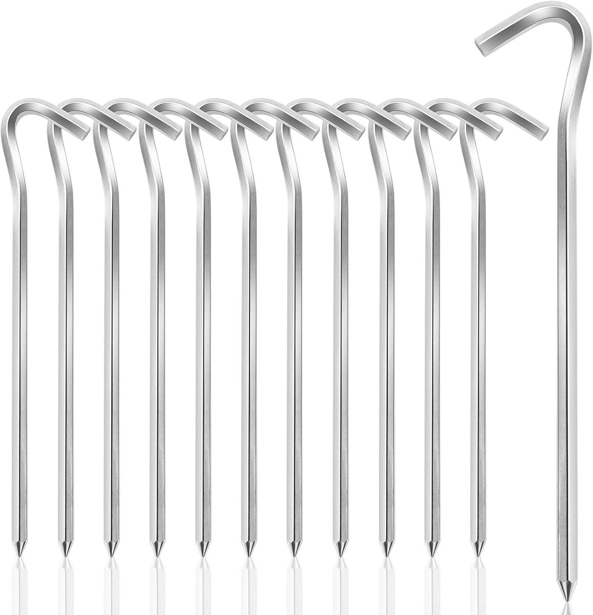 Set van 12 Aluminium Tentstokken van 18 cm - Ideaal voor Kamperen, Tuinieren en Wandelen