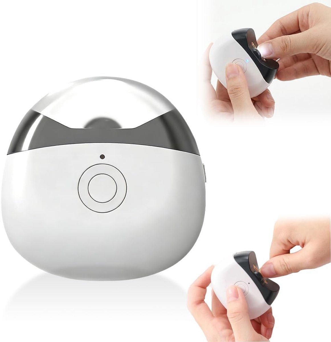 Elektrische Nagelknipper - Automatische Nageltrimmer met LED-verlichting - 2 Snelheden - Stille Werking - Oplaadbaar via USB - Voor Baby's, Kinderen en Volwassenen - Zwart-wit