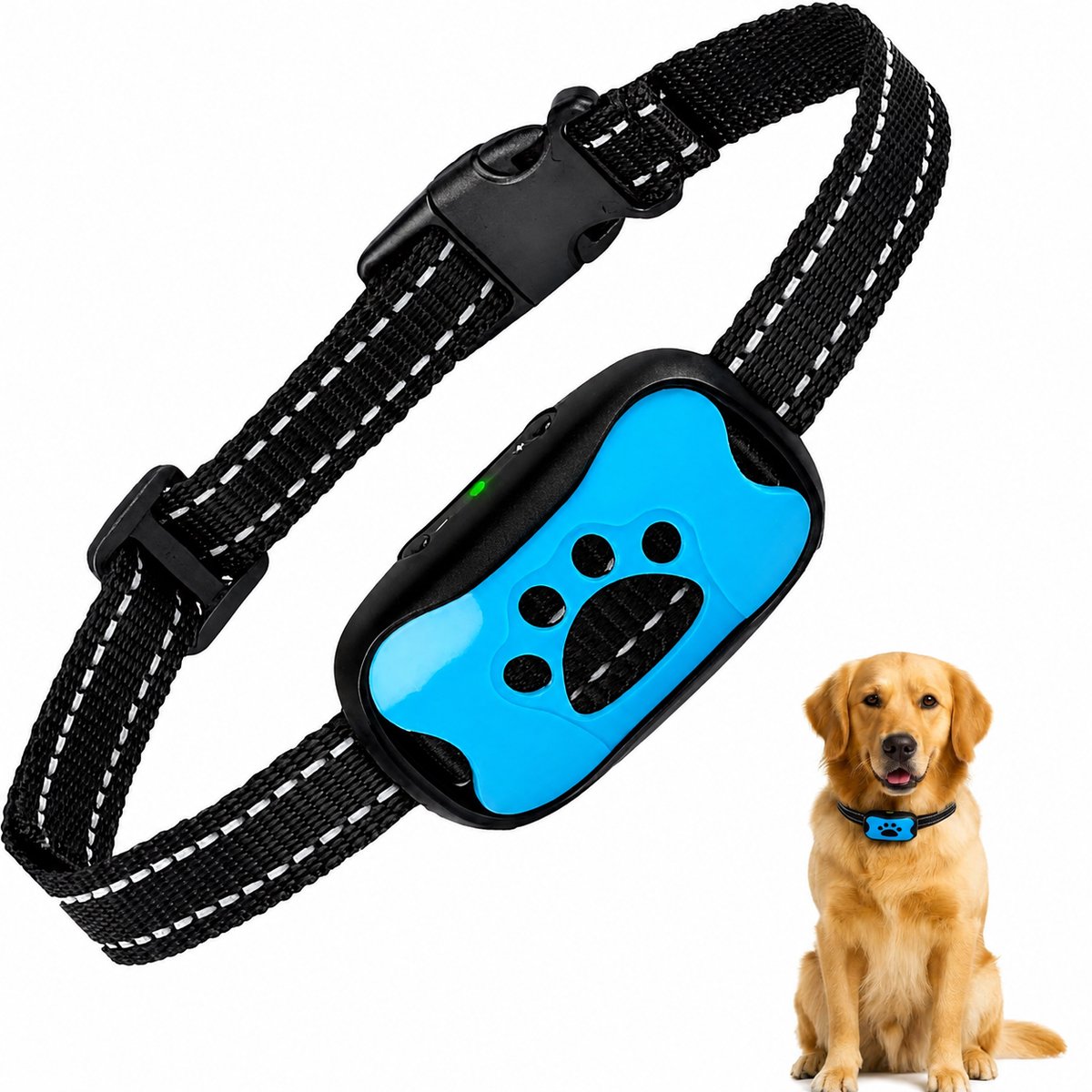 YQLAFT Anti Blafband - Blafband - Blafband Voor Honden - Anti Blaf apparaat - Oplaadbaar - blauw - Voor Grote en Kleine honden