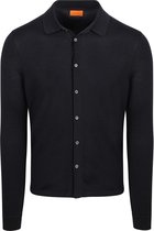 Suitable Cardigan Shirt Merino Donkerblauw (navy) - Maat M - Heren - Casual Shirt