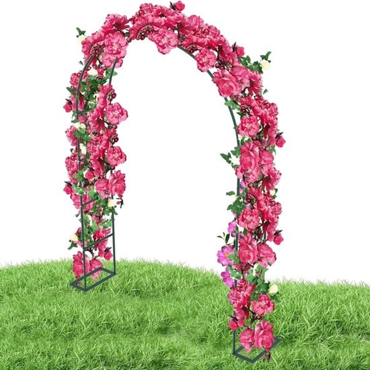 Tuinboog Metaal - Rozenboog Klimhulp - Planten Ondersteunen - Weerbestendige Stabiliteit - 192 x 38 x 240 cm - Donkergroen