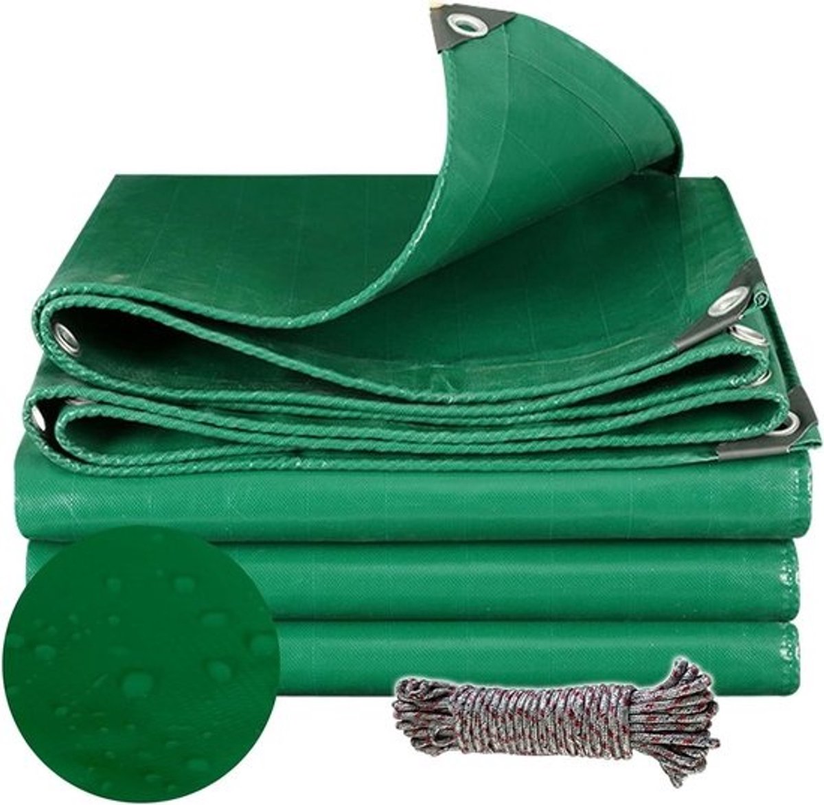 Afdekzeil Waterdicht - Dekzeil Beschermzeil - Buiten Beschermen - UV-Gestabiliseerd Dubbelzijdig Gecoat - 1 x 3.2 m - Groen