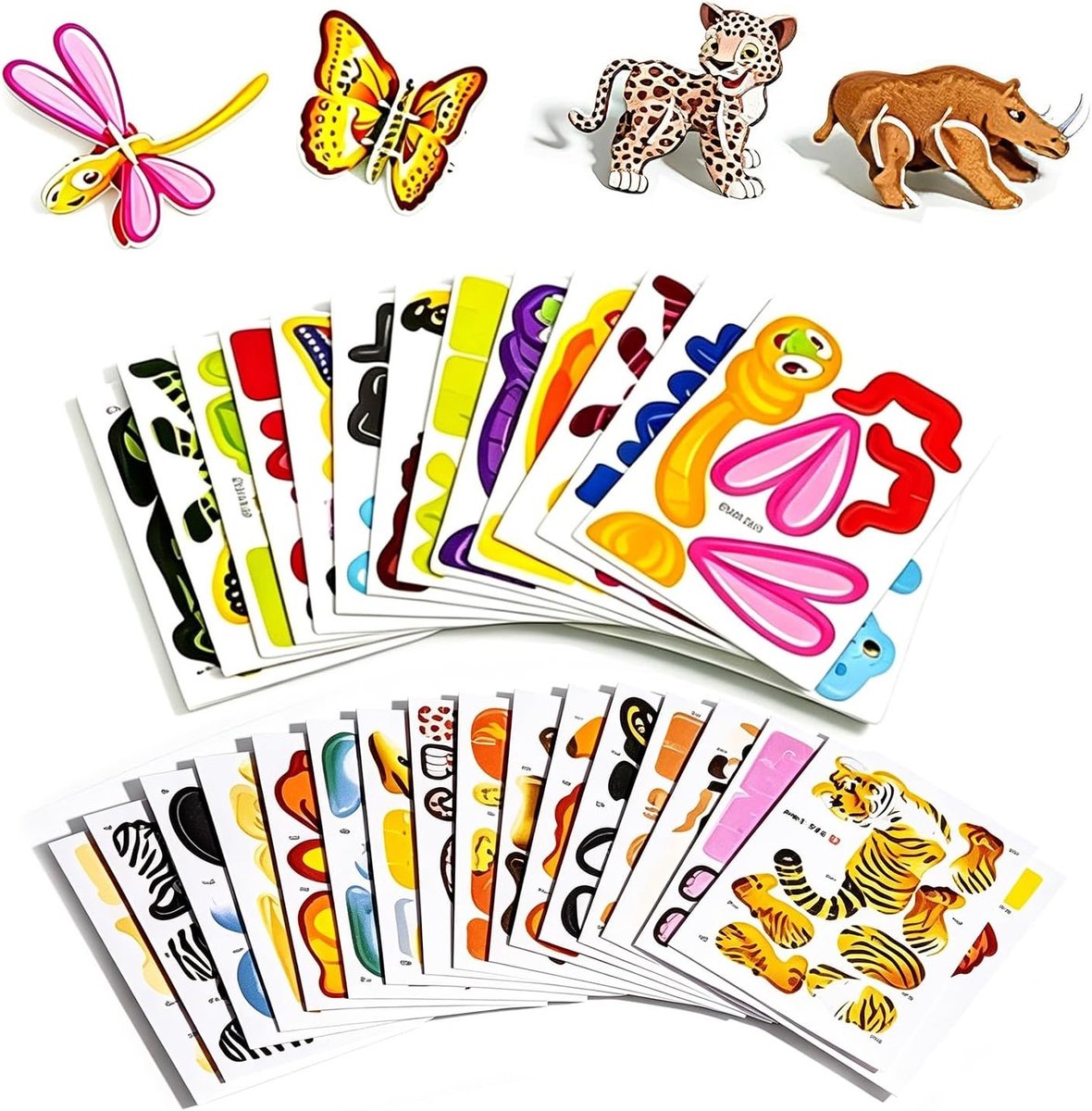 3D Puzzelset voor Kinderen met 50 Stukken – Insecten en Dieren, Educatief Speelgoed voor Creatieve Ontwikkeling en Logisch Denken