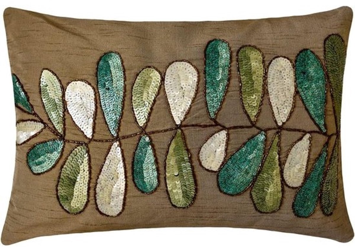 Decoratief Kussenhoes - Lumbale Kussensloop - Woonkamer Decoratie - Handgemaakt Ontwerp - 30 x 65 cm - Bruin