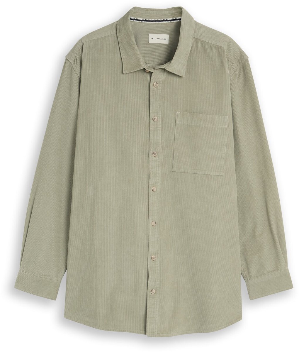 Tom Tailor - Plus Size - Corduroy overhemd met borstzak - Maat 3XL - iron mint