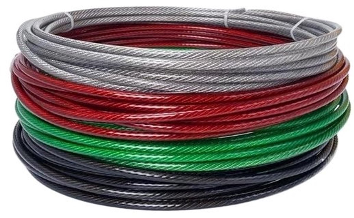 Roestvrijstalen Staalkabel - Vliegtuigkabel Vinyl Gecoat - Touwophanging Vastzetten - 304 Roestvrij Staal - 3mm 5 Meter - Rood