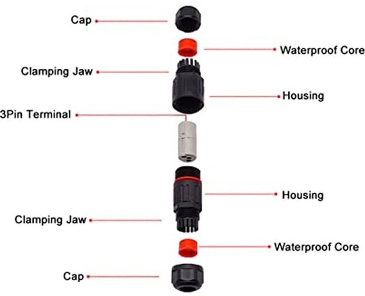 10PCS Waterdichte Connectoren 0.5mm²~2.0mm² 3Pin Elektrische Connector IP68 Buiten Waterdichte Aansluitdoos Elektrische Kabel Connector