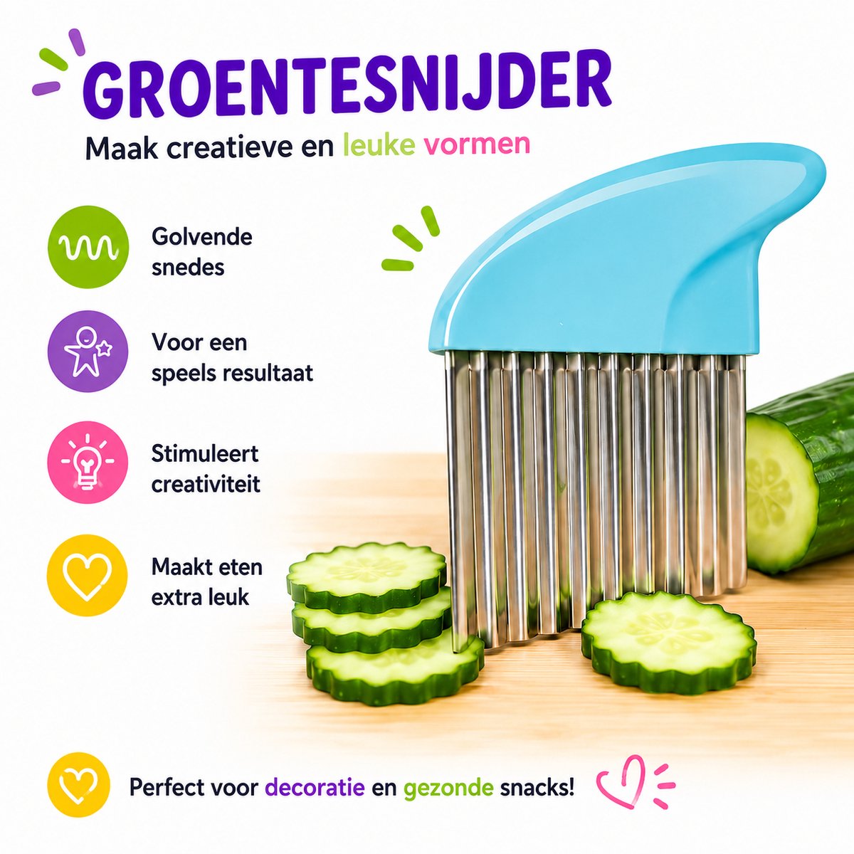 Joybelli® Kinderkeuken Set 14-delig | Kindermessen | Snijplank | Dunschiller | Uitsteekvormpjes | Veilig Kookgerei voor Kinderen — afbeelding 8