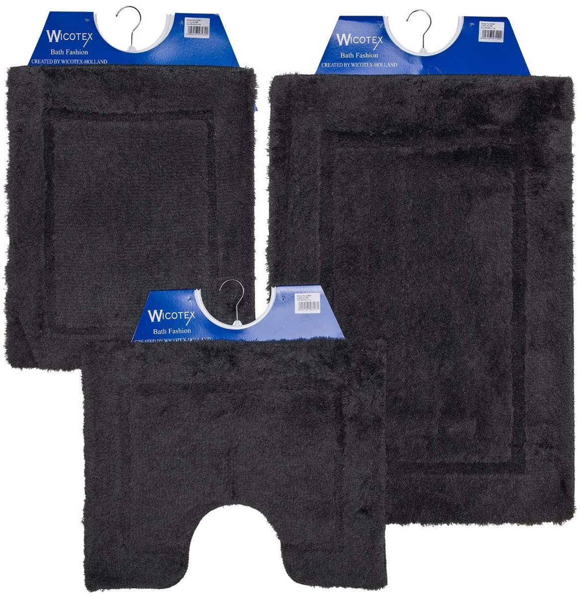 Badmat Set - Uni Grijs - Antislip Bodem