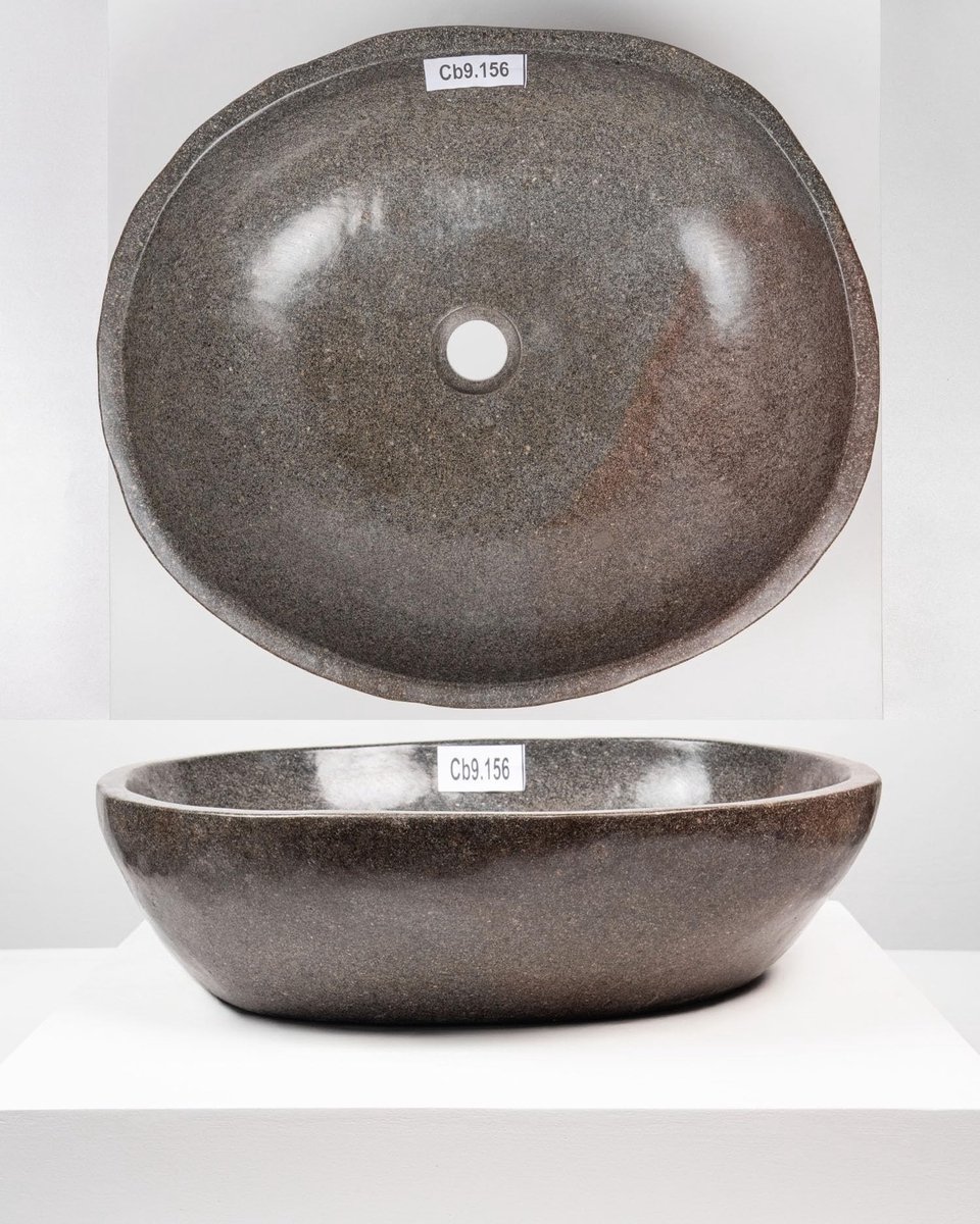 Natuurlijk stenen wastafel - Rond 50 cm gepolijst