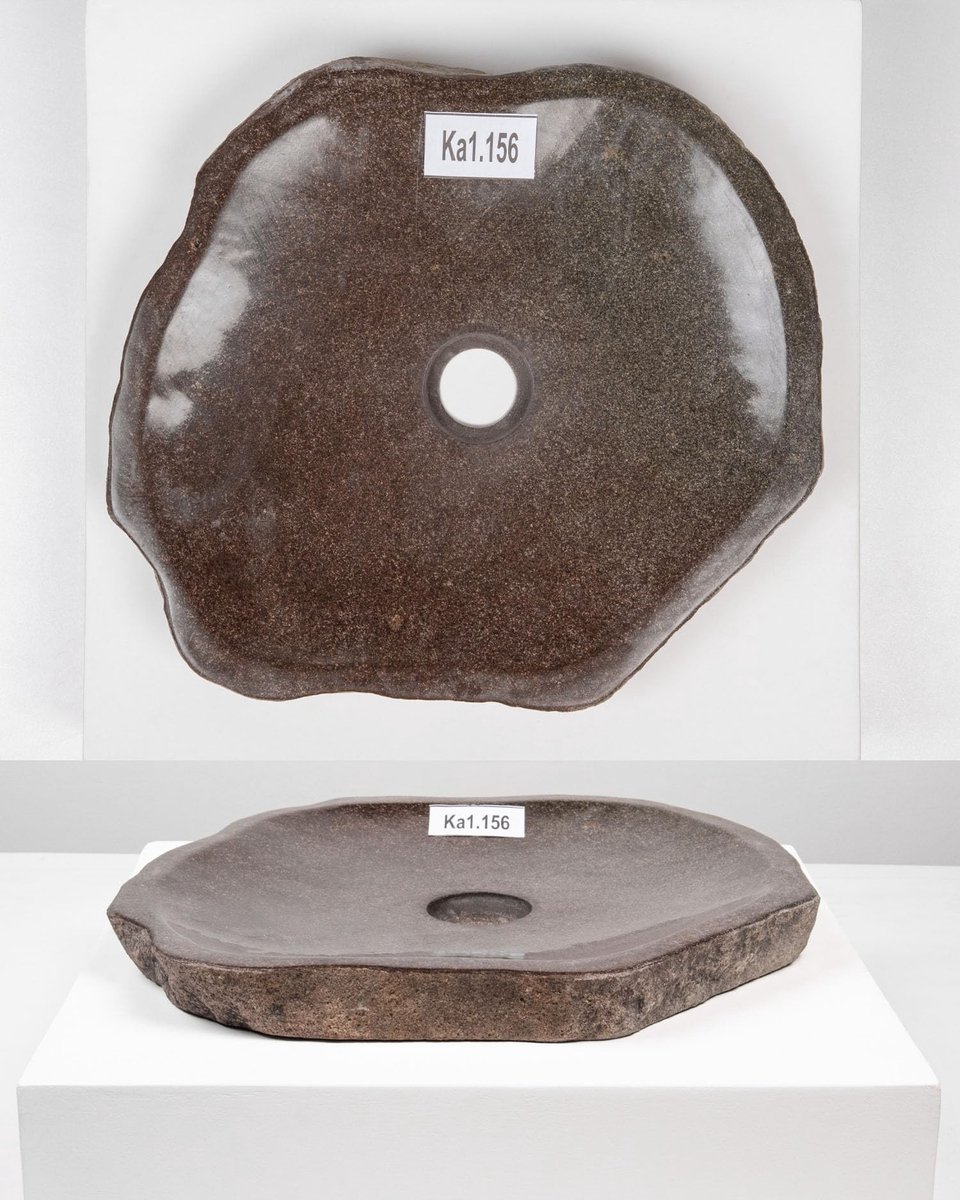 Natuursteen Wastafel - Extra Plat 40 cm - Unieke Riviersteen