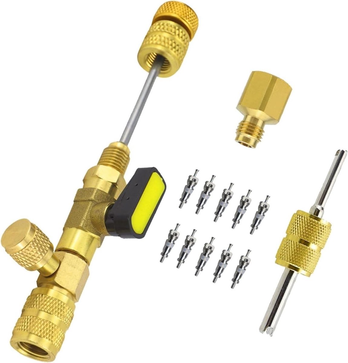 Ventielkern Verwijder Tool Set - 10 Ventielkernen en Adapter