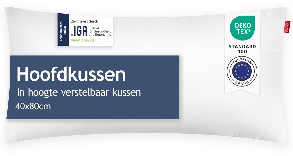 Slaapkussen - 40x80 cm - 100% Microvezel - Verstelbare Vulling