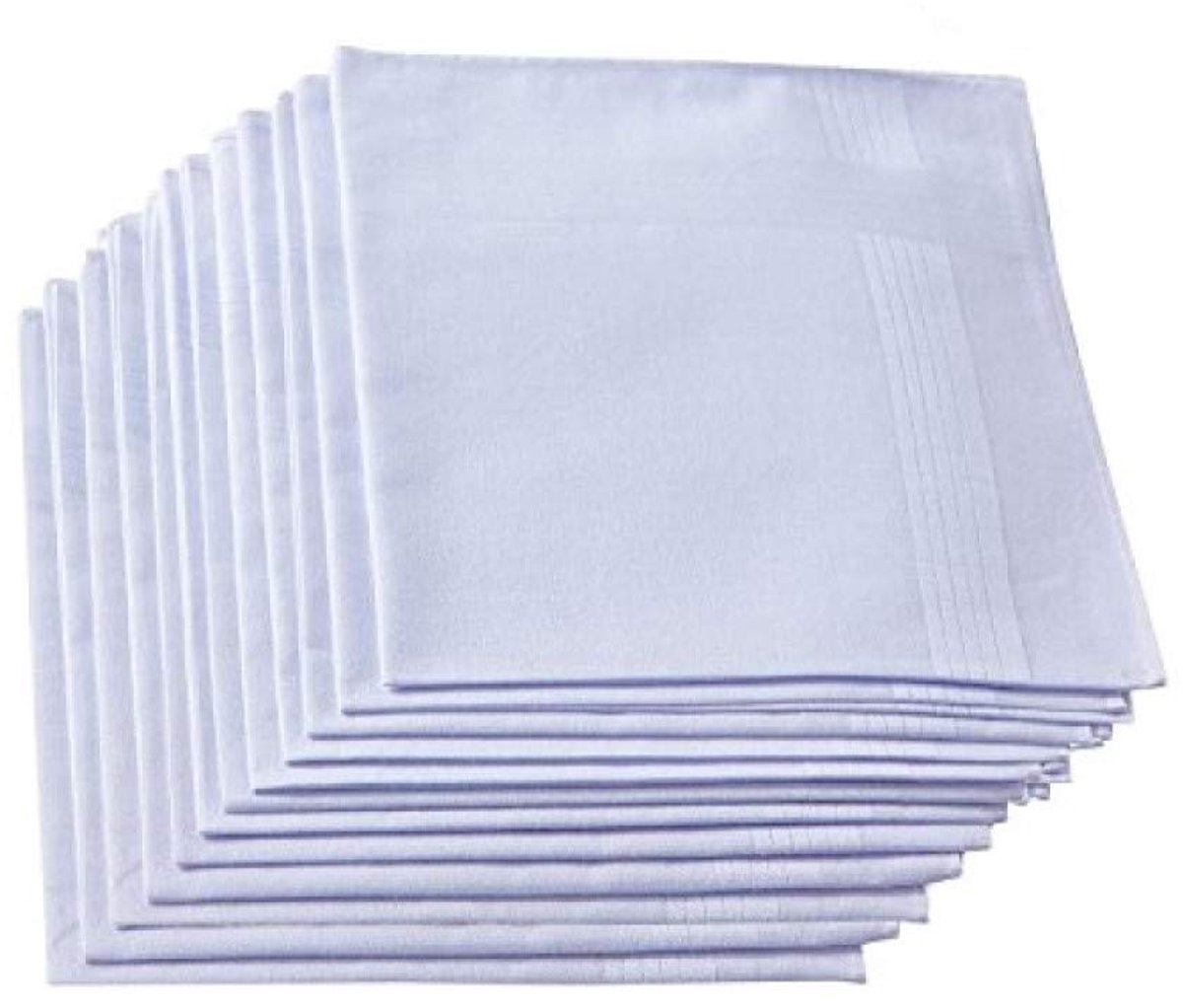 Katoenen Zakdoeken Set van 12 - Pure Witte Handkerchiefs