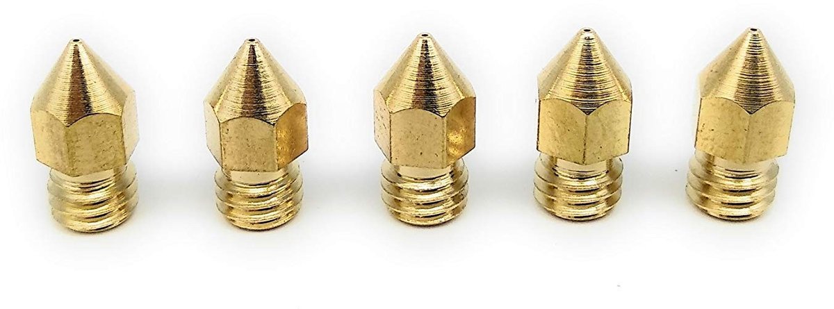 MK8 Nozzle Set - 5 Stuks 0.3mm Messing