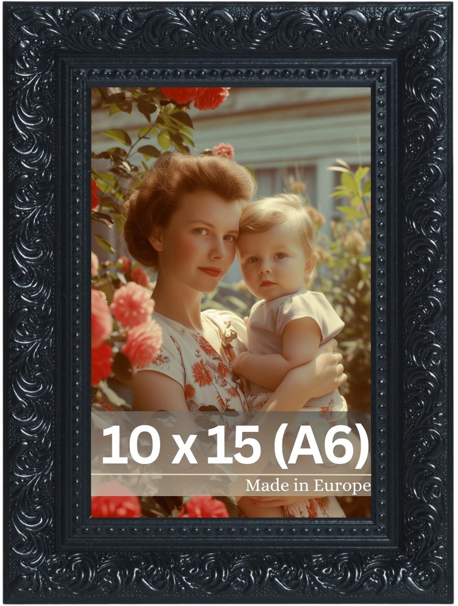 Vintage fotolijst Rubens - 10 x 15 cm zwart