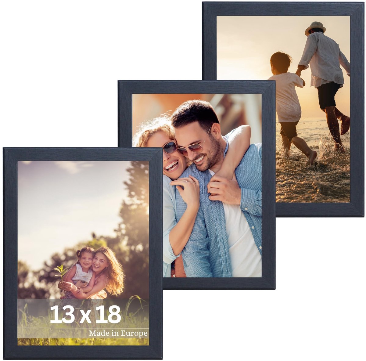 Fotolijst Klee Set van 3 - Modern Zwart 13x18 cm