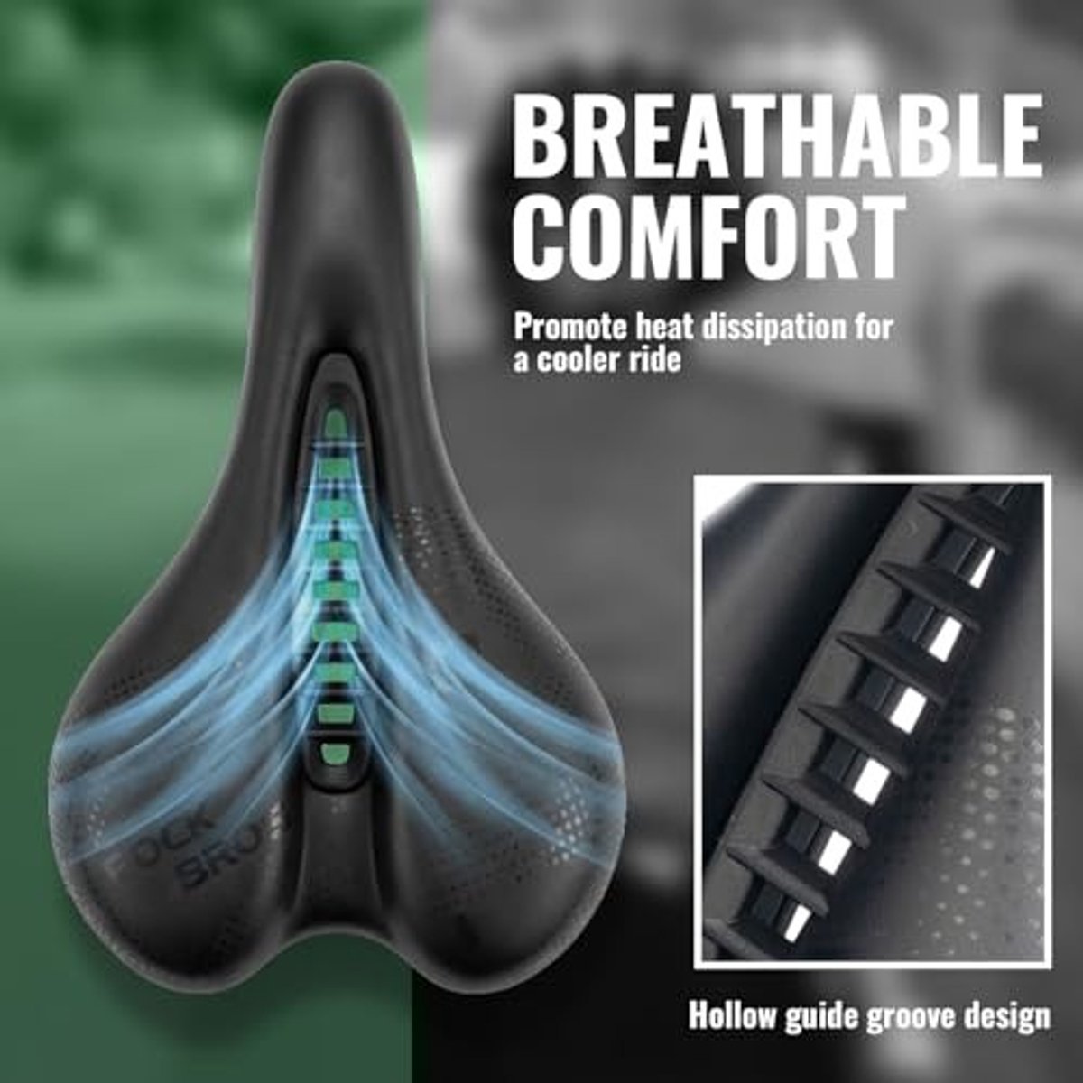 Fietszadel Ergonomisch met Schokabsorptie - Zwart