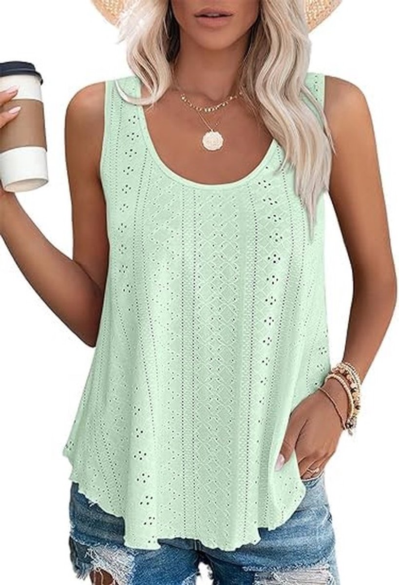 Dames Tanktop - Losse Pasvorm - Mint Groen