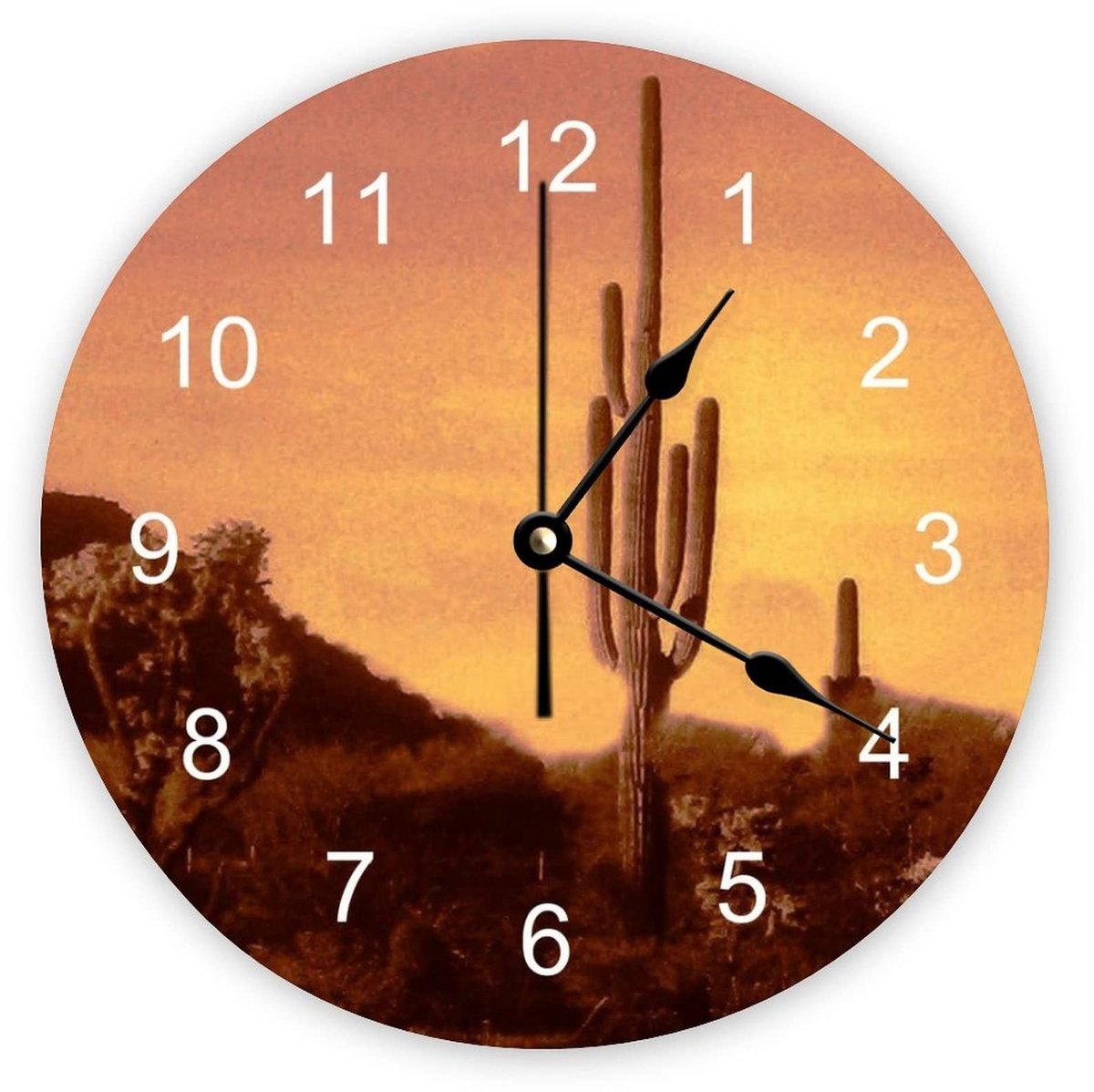 Wandklok zonder Tikken - Modern Hout - 25 cm