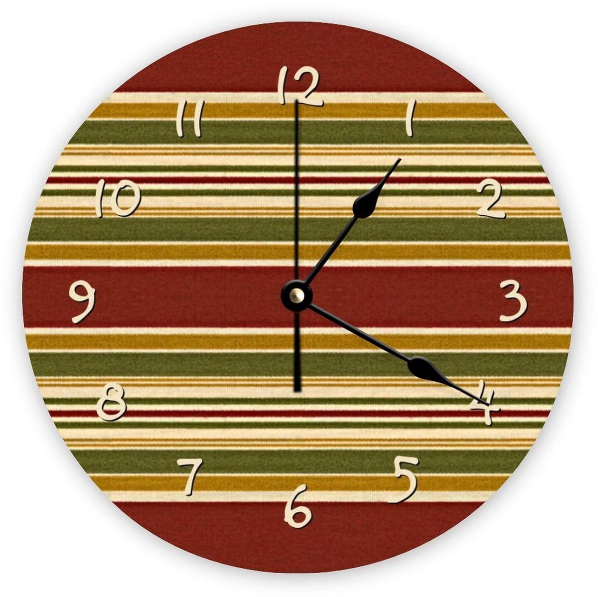 Wandklok - Stille klok met strepen patroon - 25 X 25 cm