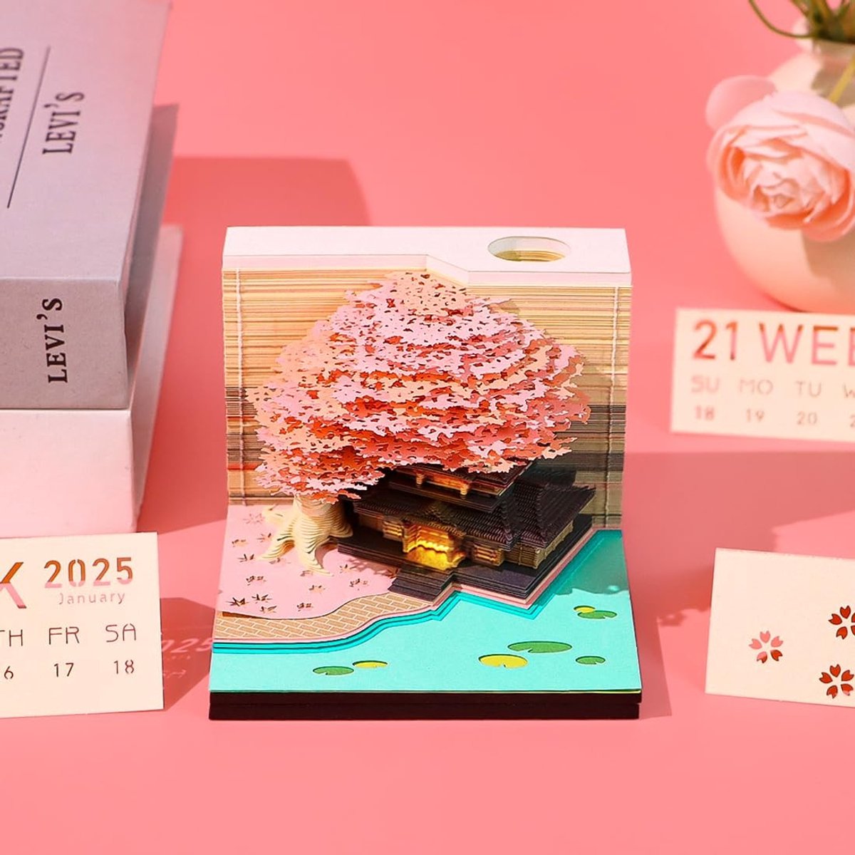 3D Papieren Sculptuurkalender 2025 - Handgescheurd Notitieblok