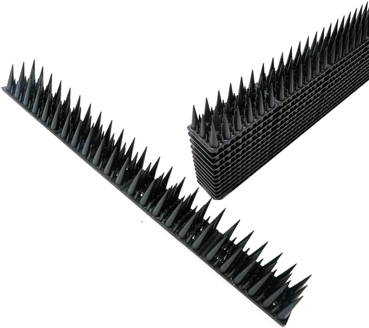 Anti-vogelspikes en Dierenafschrikking voor Daken en Tuinen, 12 Stuks, 5M, 40×4.5×3.7cm, Effectieve Oplossing tegen Duiven en Eekhoorns
