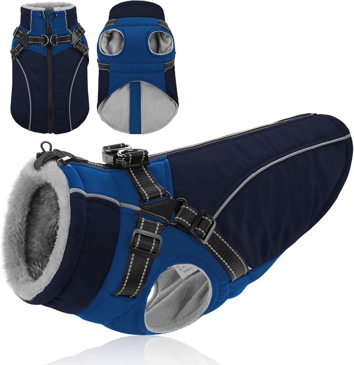Hondenvest met Harnas voor Kleine en Middelgrote Honden - Waterdicht, Warm en Comfortabel