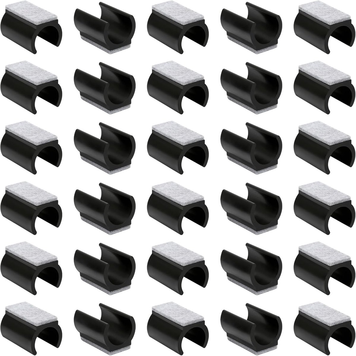 Verstelbare zitglijders voor kantelstoelen, 25 mm, kunststof klem, vloerbescherming, krassen voorkomen op parket en laminaat, geluidsarm gebruik