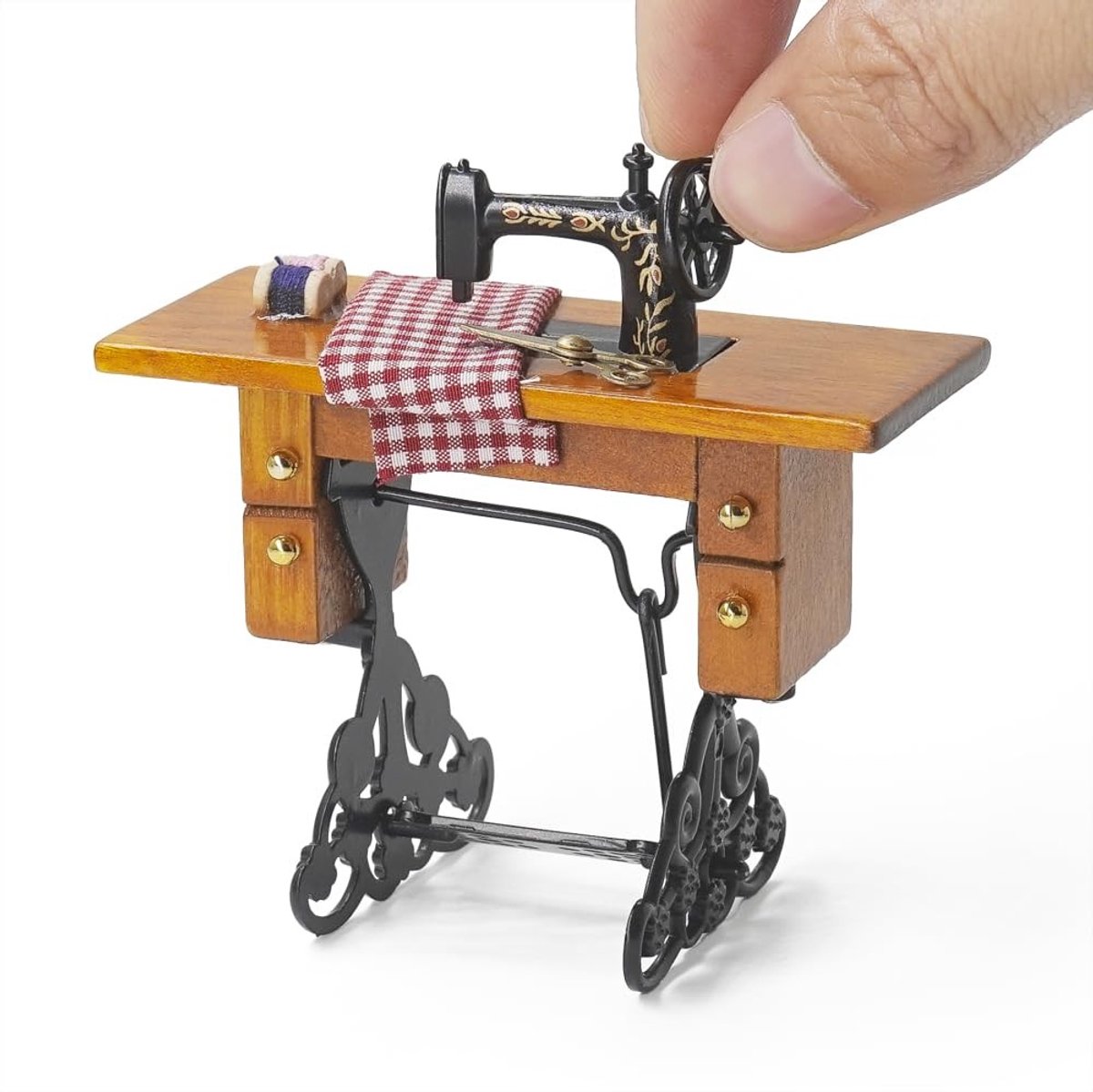 Miniature Naaimachine met Stof - 1/12 Schaal