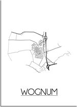 DesignClaud Wognum Plattegrond poster  - A3 + Fotolijst wit (29,7x42cm)