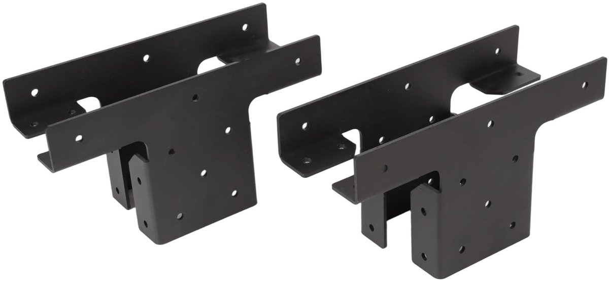 2 Stuks Verstelbare Pergola Beugels - Zwart