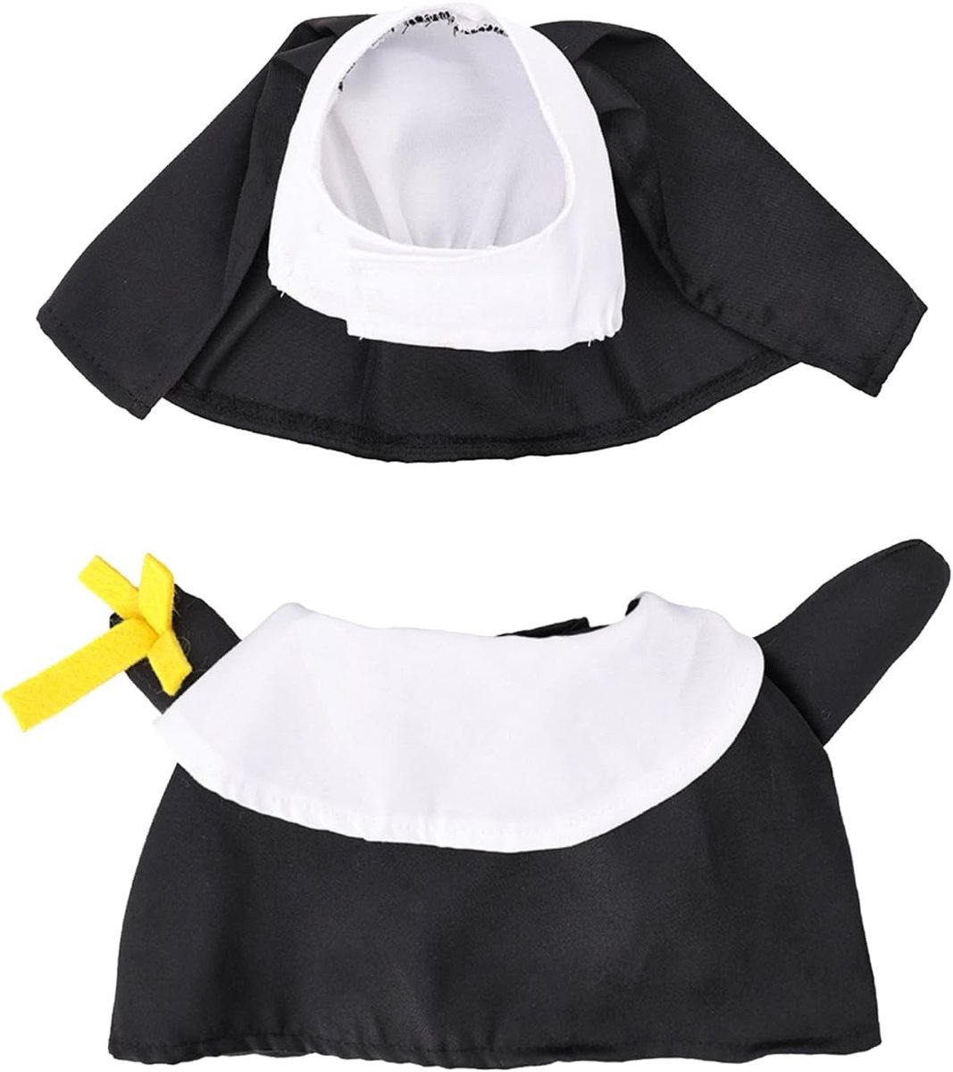 Halloween Kostuum Set voor Honden - 2 Stuks met Grappige Non Hoed en Schort voor Feestjes en Cosplay