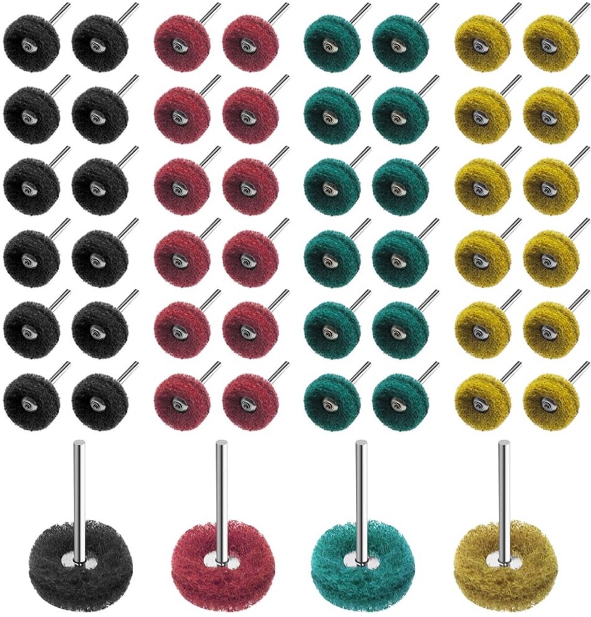 Polijstschijven Set - 80 Stuks in 4 Kleuren - voor Rotatietools