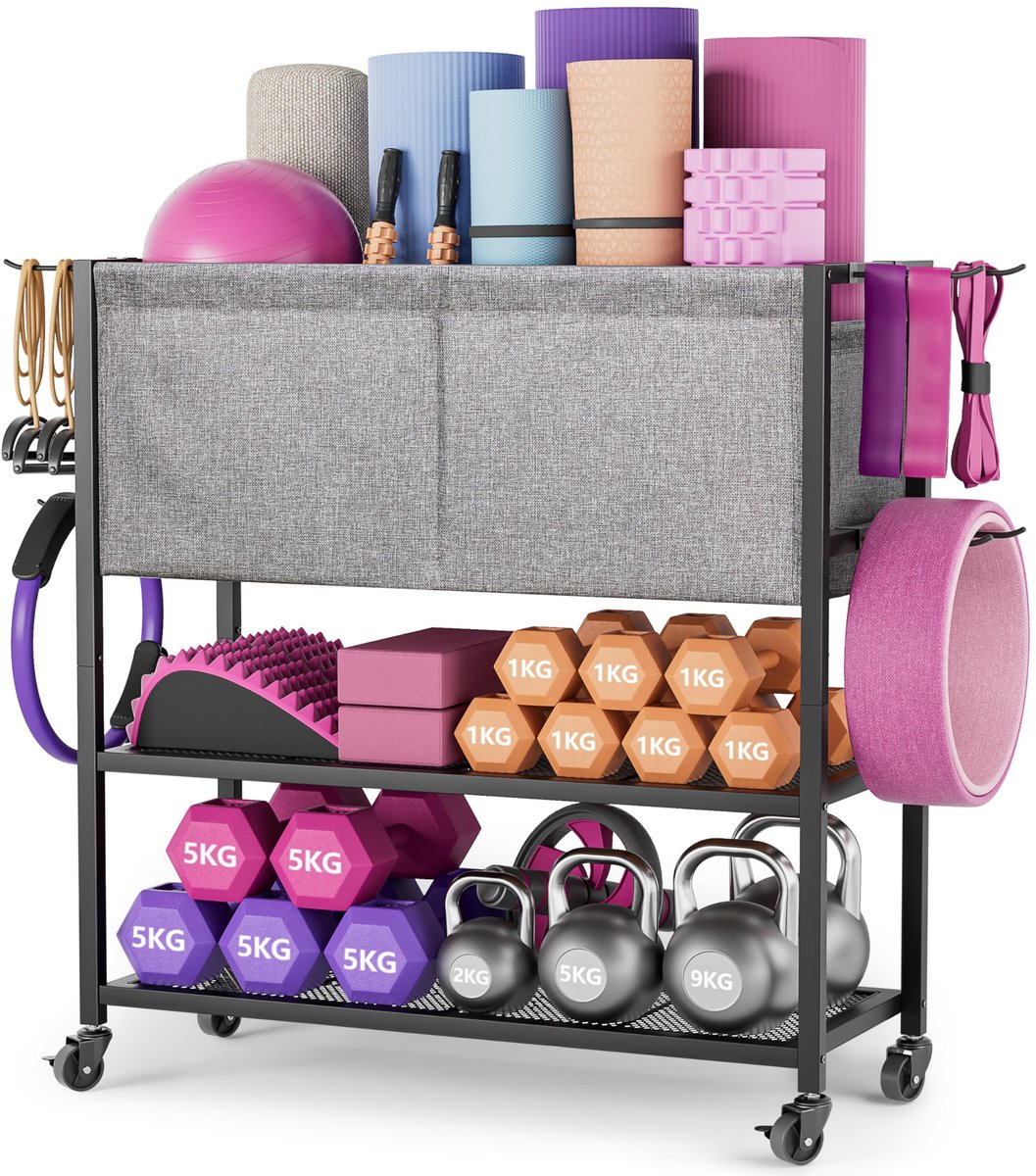 Yoga Mat Holder - Met wielen voor fitness opslag