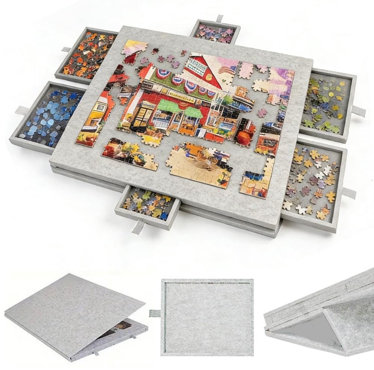 Kantelbare Puzzeltafel voor 1000 Stukjes - Draagbaar met Sorteerladen
