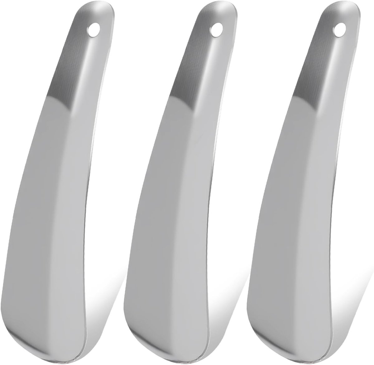 Set van 3 Kleine RVS Schoenlepels 16 cm - Stevige en Compacte Schoenlepel voor Thuis en Reizen, Geschikt voor Volwassenen en Kinderen