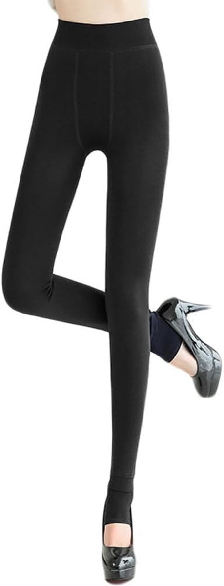 Dikke thermoleggings voor dames met hoge taille, elastische tailleband en zachte voering voor de winter, 300g stretchmateriaal