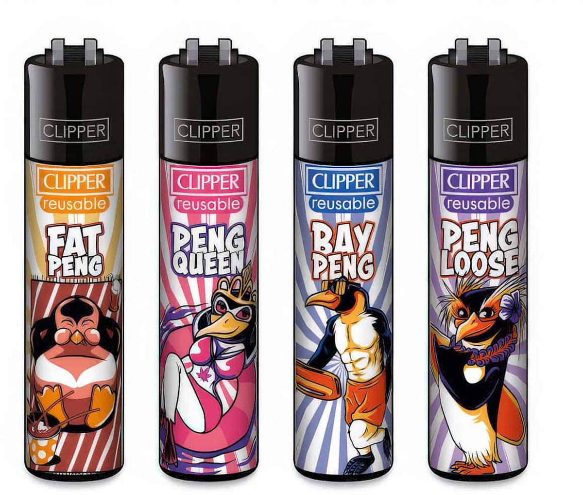 Clipper Classic Large Aanstekers "Penguin #2" (4 Stuks)