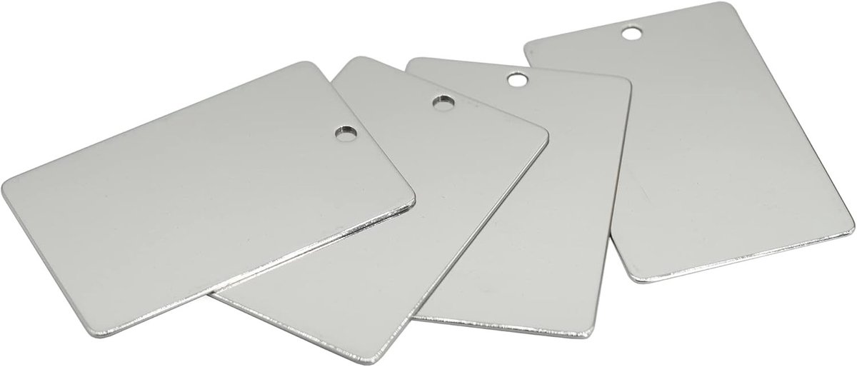 RVS Rechthoekige Graveerplaten voor Stempelen - 25 Stuks (6x4 cm) - Ideaal voor Persoonlijke Cadeaus en Creatieve Projecten