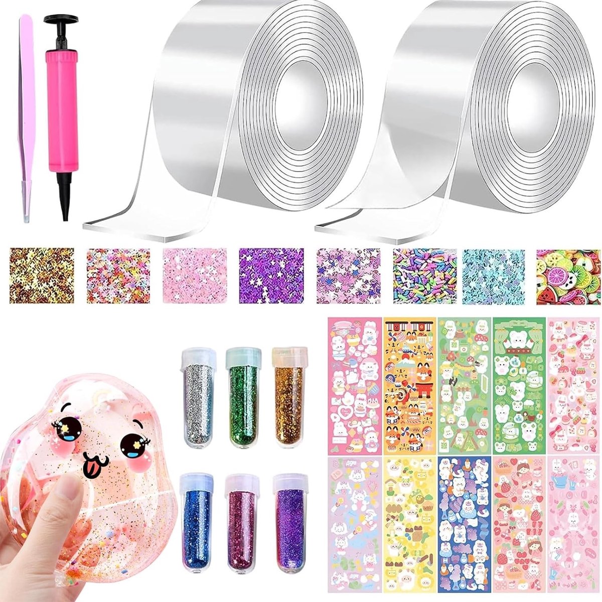Bubbles-set met 38 stuks dubbelzijdig plakband voor knutselen, bubbeltape en feestdecoratie