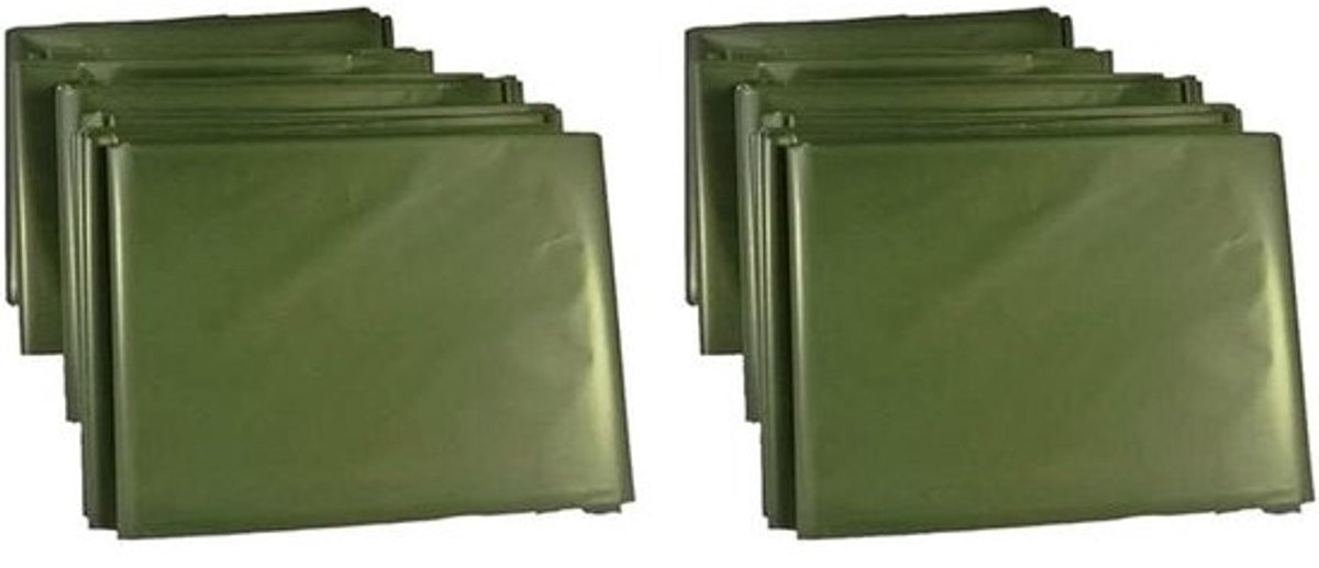 Nooddeken - Thermoslaapzak Overlevingsdeken - Outdoor Bescherming - Houdt Lichaamswarmte Vast - 130x210 mm - Groen